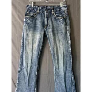 Flypaper Men’s Bootcut Jeans Distressed Medium Wash Size 30x30